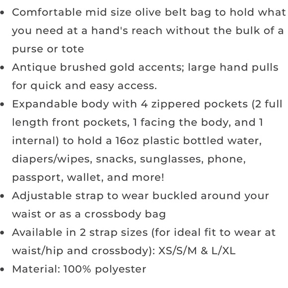 Grace & Lace Belt Bag NWT Olive Green - Sold Out - Picture 7 of 7